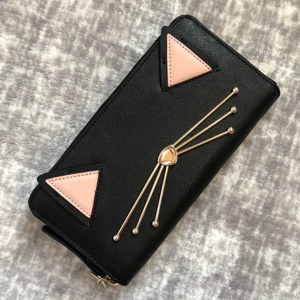 KATE SPADE ♠️ LARGE JAZZ THINGS UP CAT ZIP WALLET